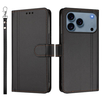 For iPhone 17 Pro Case 9 Card Slots PU Leather Flip Wallet Phone Cover with Hand Strap