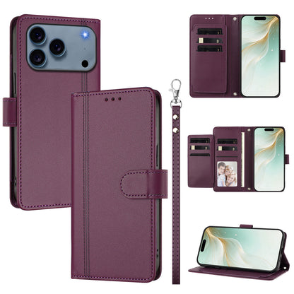 For iPhone 17 Pro Case 9 Card Slots PU Leather Flip Wallet Phone Cover with Hand Strap