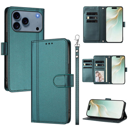 For iPhone 17 Pro Case 9 Card Slots PU Leather Flip Wallet Phone Cover with Hand Strap