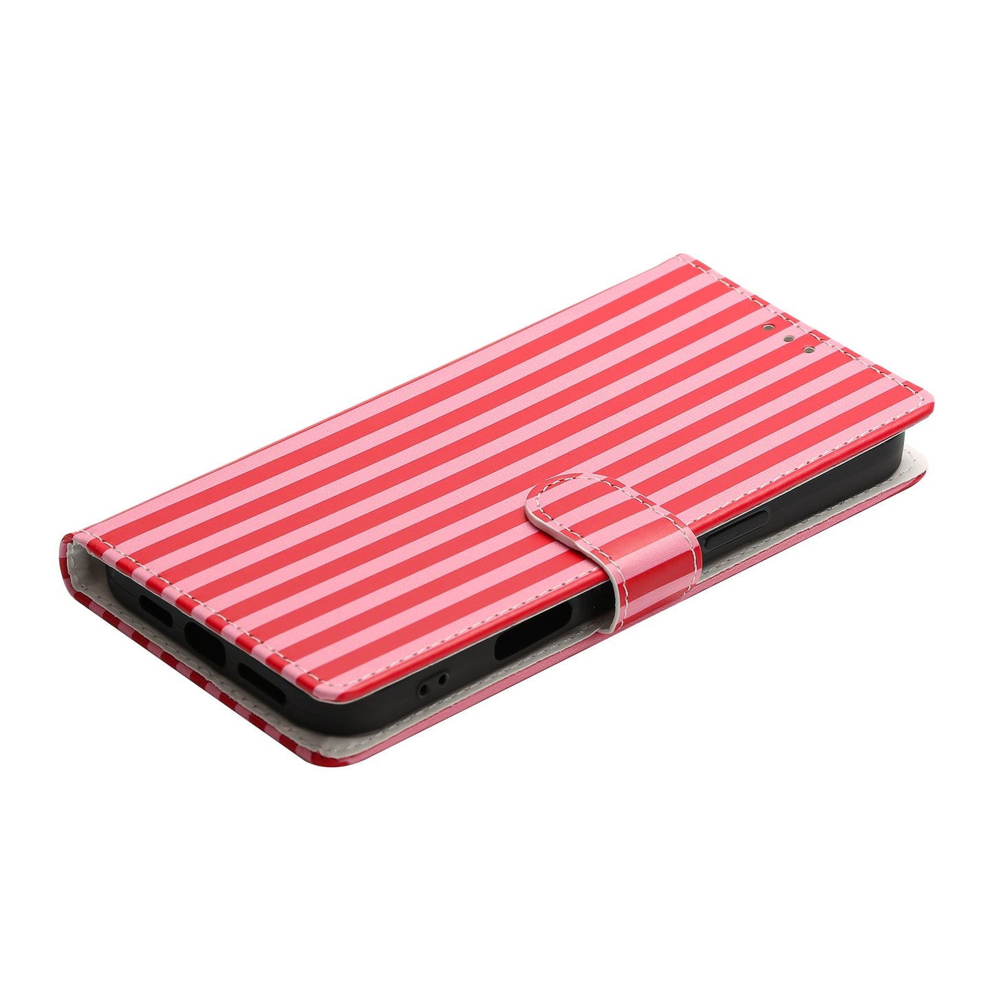 For Samsung Galaxy S26+ Wallet Case Vintage Stripes Leather Stand Flip Phone Cover with Wrist Strap