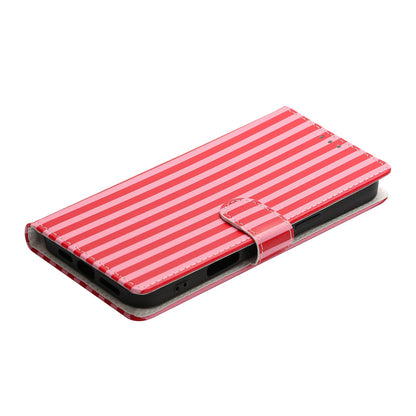 For Samsung Galaxy S26+ Wallet Case Vintage Stripes Leather Stand Flip Phone Cover with Wrist Strap