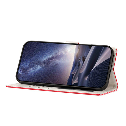 For Samsung Galaxy S26+ Wallet Case Vintage Stripes Leather Stand Flip Phone Cover with Wrist Strap
