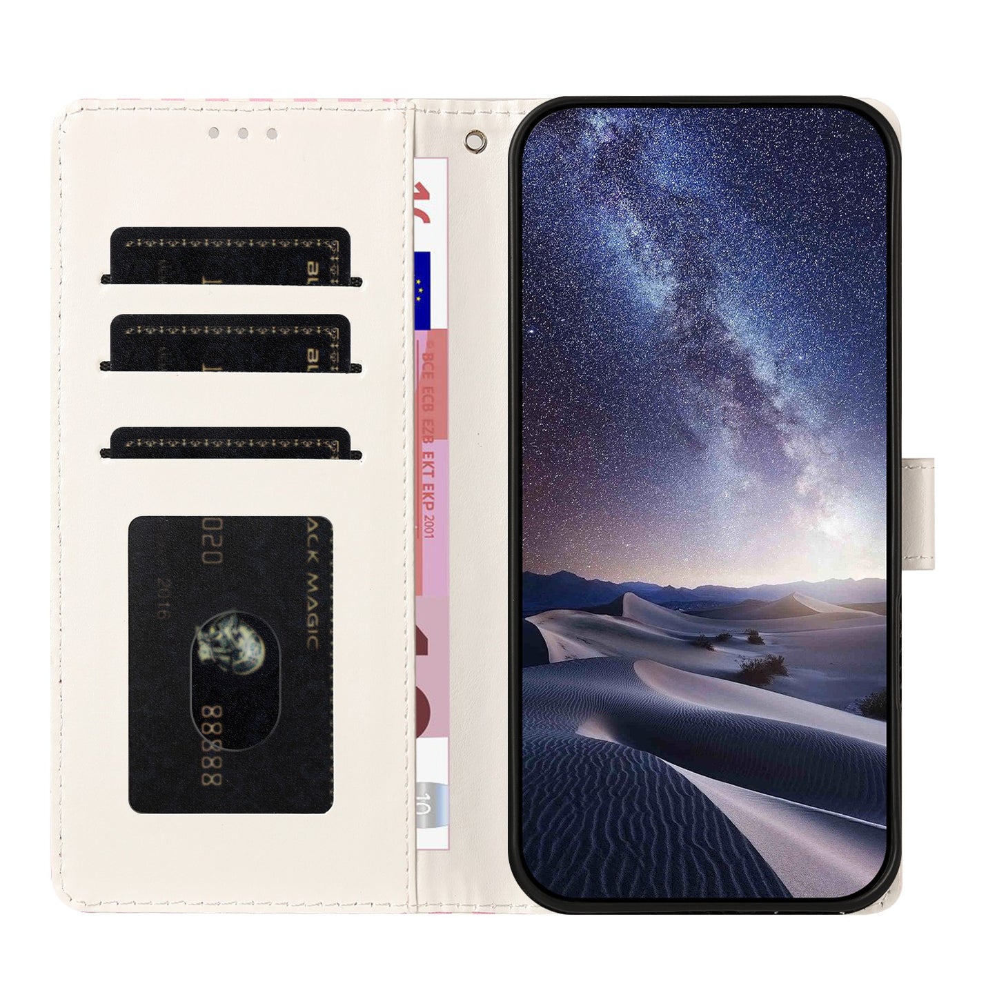 For Samsung Galaxy S26+ Wallet Case Vintage Stripes Leather Stand Flip Phone Cover with Wrist Strap