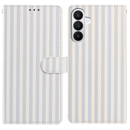For Samsung Galaxy S26+ Wallet Case Vintage Stripes Leather Stand Flip Phone Cover with Wrist Strap