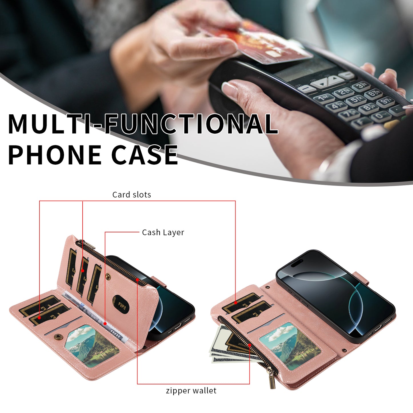 For Samsung Galaxy S26+ Wallet Case 9 Card Slots RFID Blocking Mandala Embossed Leather Flip Cover with Wrist Strap