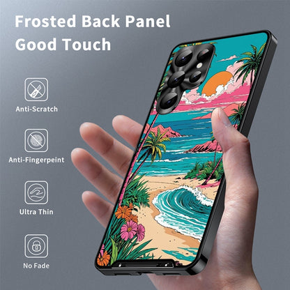 For Samsung Galaxy S25 Ultra Magnetic Case Coastal Seashell Pattern PC+TPU Phone Cover with Lens Film
