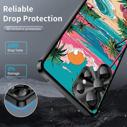 For Samsung Galaxy S25 Ultra Magnetic Case Coastal Seashell Pattern PC+TPU Phone Cover with Lens Film