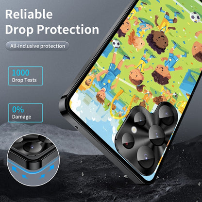 For Samsung Galaxy S25 Ultra Magnetic Case Football Pattern PC+TPU Protective Phone Cover with Lens Film