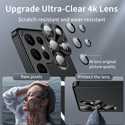 For Samsung Galaxy S25 Ultra Magnetic Case Football Pattern PC+TPU Protective Phone Cover with Lens Film
