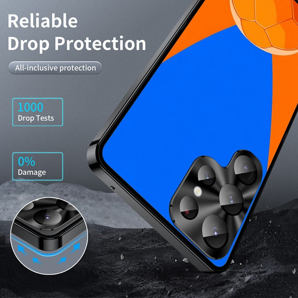 For Samsung Galaxy S25 Ultra Magnetic Case Football Pattern Print PC+TPU Phone Cover with Lens Film
