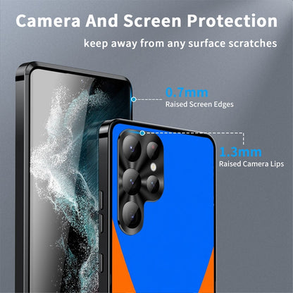 For Samsung Galaxy S25 Ultra Magnetic Case Football Pattern Print PC+TPU Phone Cover with Lens Film