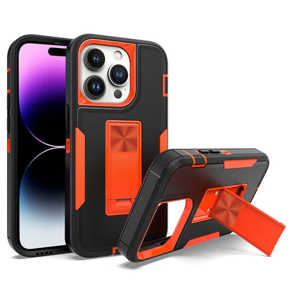 For iPhone 14 Pro Max Shockproof Kickstand Case TPU + PC Dual Layer Anti-Slip Defender Protective Phone Cover