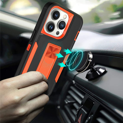 For iPhone 14 Pro Max Shockproof Kickstand Case TPU + PC Dual Layer Anti-Slip Defender Protective Phone Cover