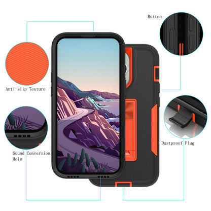 For iPhone 14 Pro Max Shockproof Kickstand Case TPU + PC Dual Layer Anti-Slip Defender Protective Phone Cover