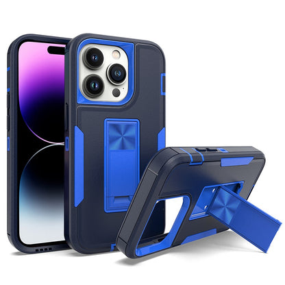 For iPhone 14 Pro Max Shockproof Kickstand Case TPU + PC Dual Layer Anti-Slip Defender Protective Phone Cover