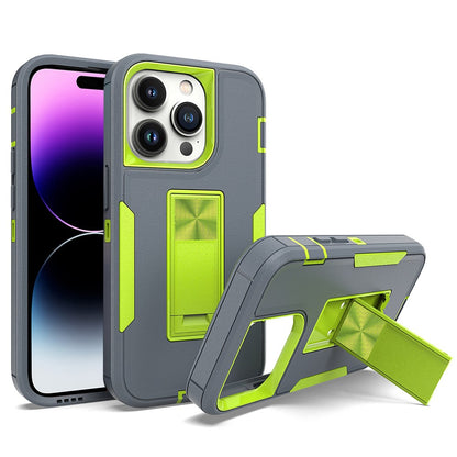 For iPhone 14 Pro Max Shockproof Kickstand Case TPU + PC Dual Layer Anti-Slip Defender Protective Phone Cover