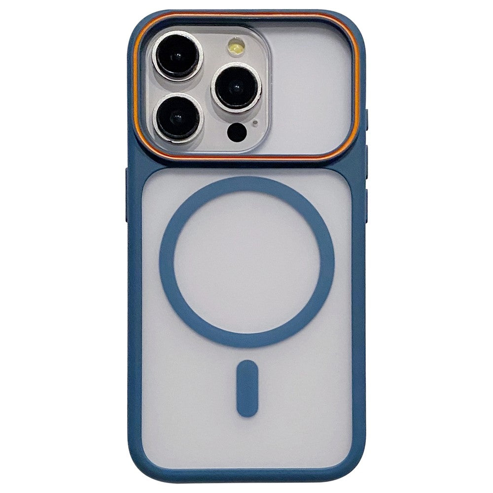 For iPhone 15 Pro Max Magnetic Case Large Viewing Window TPU + PC Shockproof Phone Cover