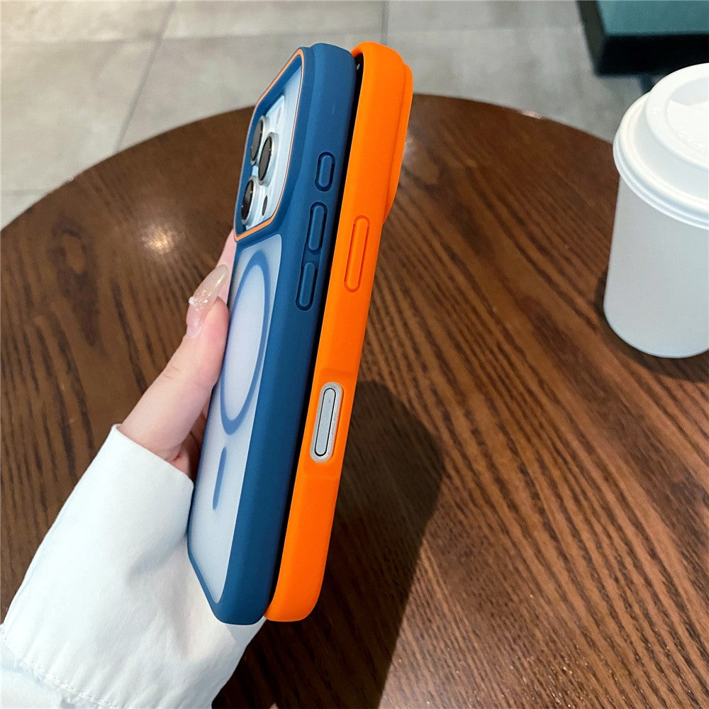 For iPhone 16 Pro Max Magnetic Case Large Viewing Window TPU + PC Shockproof Phone Cover
