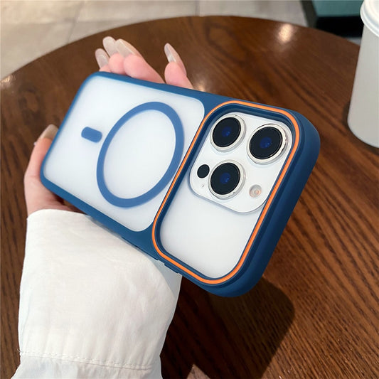 For iPhone 16 Pro Max Magnetic Case Large Viewing Window TPU + PC Shockproof Phone Cover