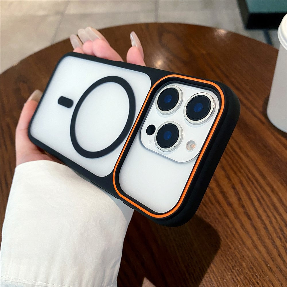 For iPhone 16 Pro Max Magnetic Case Large Viewing Window TPU + PC Shockproof Phone Cover