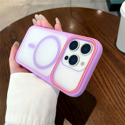 For iPhone 16 Pro Max Magnetic Case Large Viewing Window TPU + PC Shockproof Phone Cover