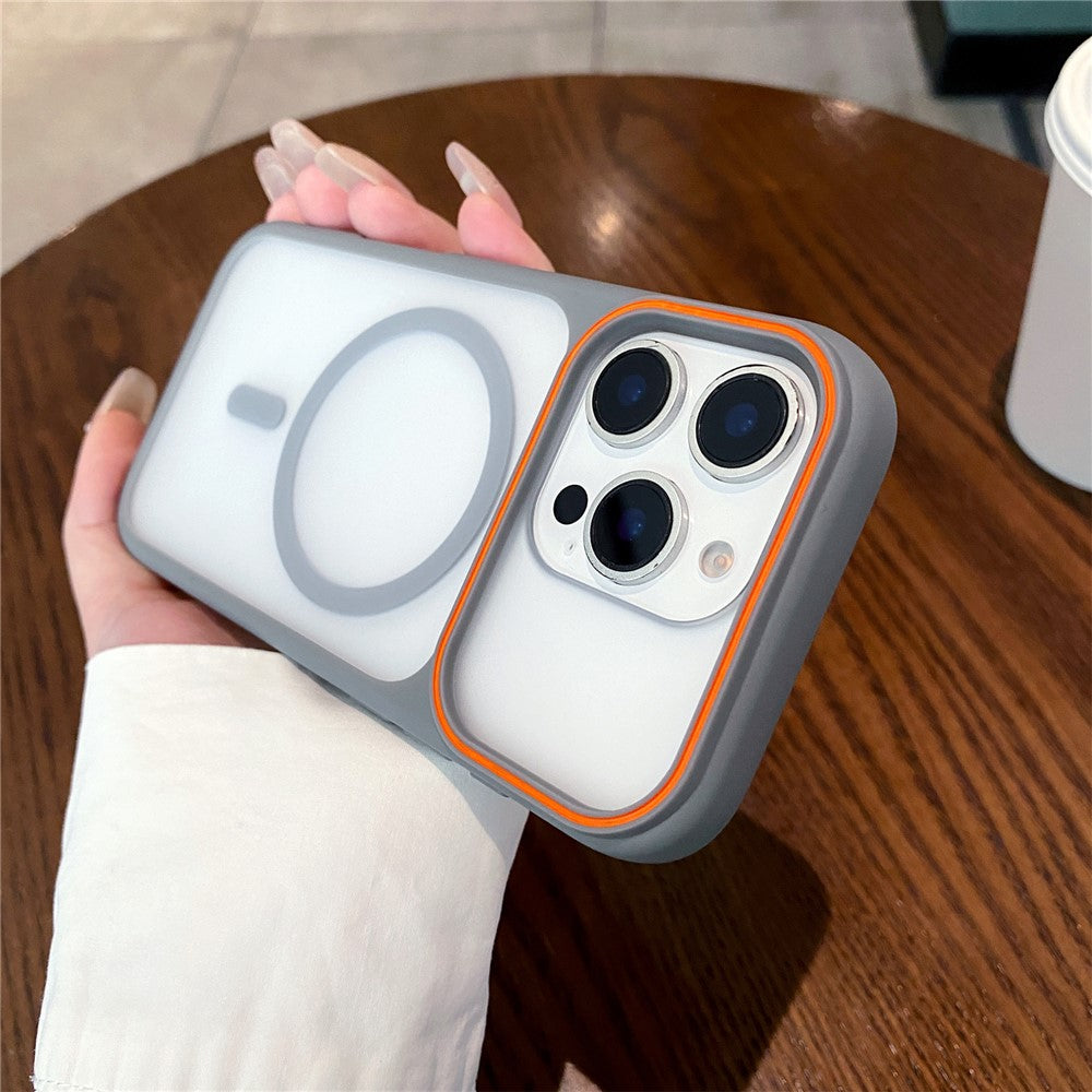 For iPhone 16 Pro Max Magnetic Case Large Viewing Window TPU + PC Shockproof Phone Cover