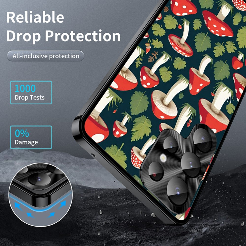 For Samsung Galaxy S25 Ultra Magnetic Case Mushroom Forest Pattern PC TPU Phone Cover with Lens Film