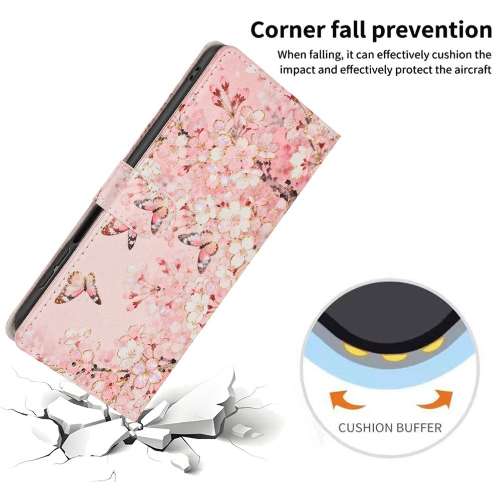 For Samsung Galaxy S25 Ultra Wallet Case Pattern Printing PU Leather Stand Flip Phone Cover with Wrist Strap