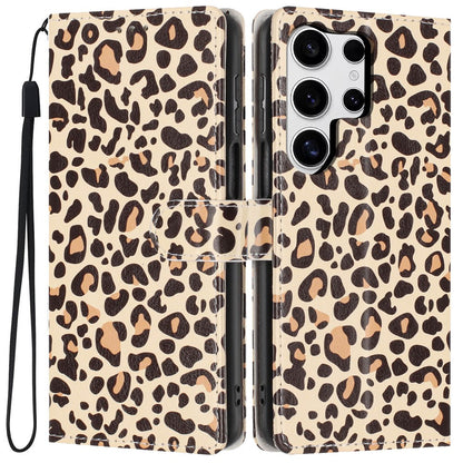 For Samsung Galaxy S25 Ultra Wallet Case Pattern Printing PU Leather Stand Flip Phone Cover with Wrist Strap