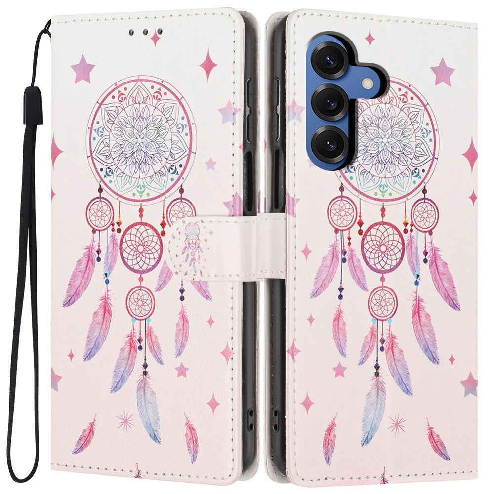For Samsung Galaxy S26+ Wallet Case Pattern Printing PU Leather Stand Flip Phone Cover with Wrist Strap