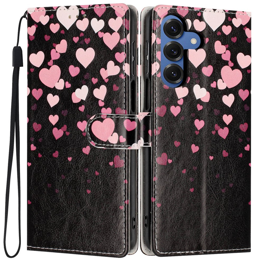 For Samsung Galaxy S26+ Wallet Case Pattern Printing PU Leather Stand Flip Phone Cover with Wrist Strap