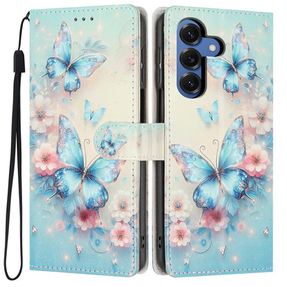 For Samsung Galaxy S26+ Wallet Case Pattern Printing PU Leather Stand Flip Phone Cover with Wrist Strap