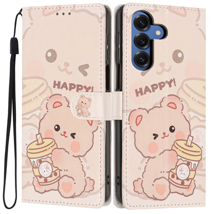 For Samsung Galaxy S26+ Wallet Case Pattern Printing PU Leather Stand Flip Phone Cover with Wrist Strap