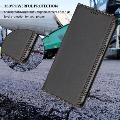 For iPhone 17e / 16e Leather Wallet Case Magnetic Closure RFID Blocking Phone Cover