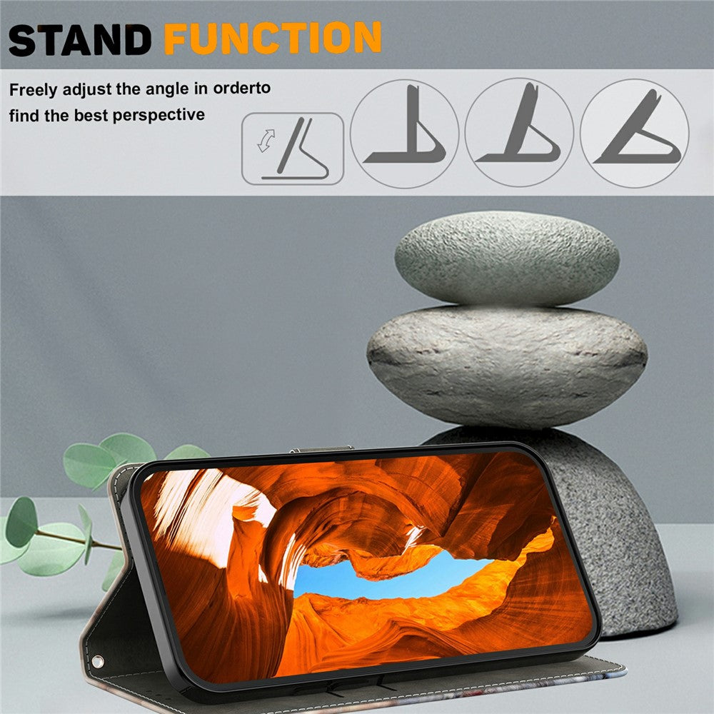 For iPhone 17e / 16e Wallet Stand Case Pattern Printing Leather Phone Cover