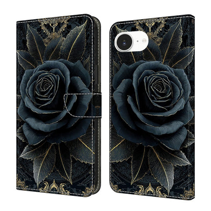 For iPhone 17e / 16e Wallet Stand Case Pattern Printing Leather Phone Cover