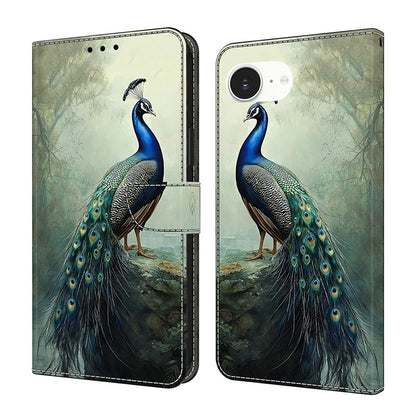 For iPhone 17e / 16e Wallet Stand Case Pattern Printing Leather Phone Cover