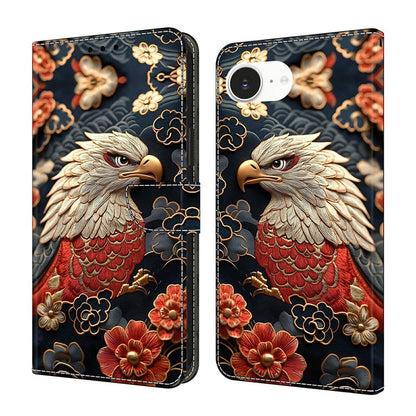 For iPhone 17e / 16e Wallet Stand Case Pattern Printing Leather Phone Cover