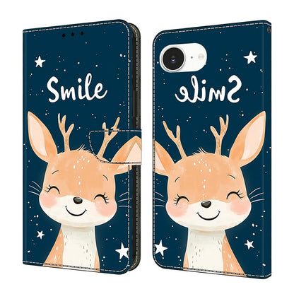 For iPhone 17e / 16e Wallet Stand Case Pattern Printing Leather Phone Cover