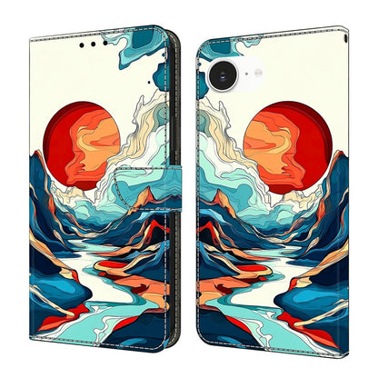 For iPhone 17e / 16e Wallet Stand Case Pattern Printing Leather Phone Cover