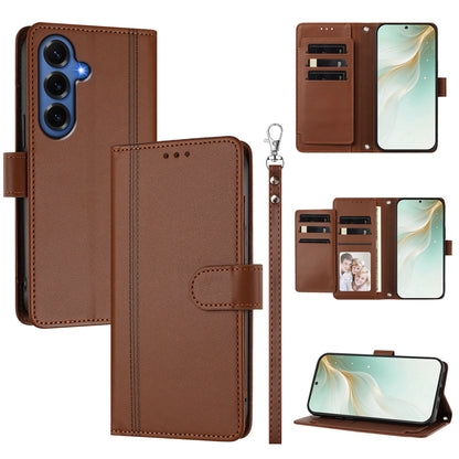 For Samsung Galaxy S26+ Case 9 Card Slots PU Leather Flip Wallet Phone Cover with Hand Strap