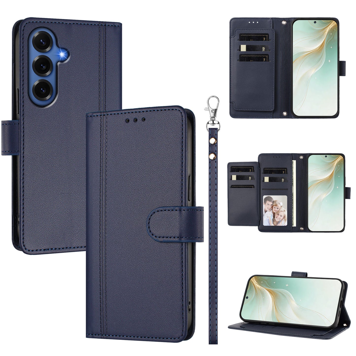 For Samsung Galaxy S26+ Case 9 Card Slots PU Leather Flip Wallet Phone Cover with Hand Strap