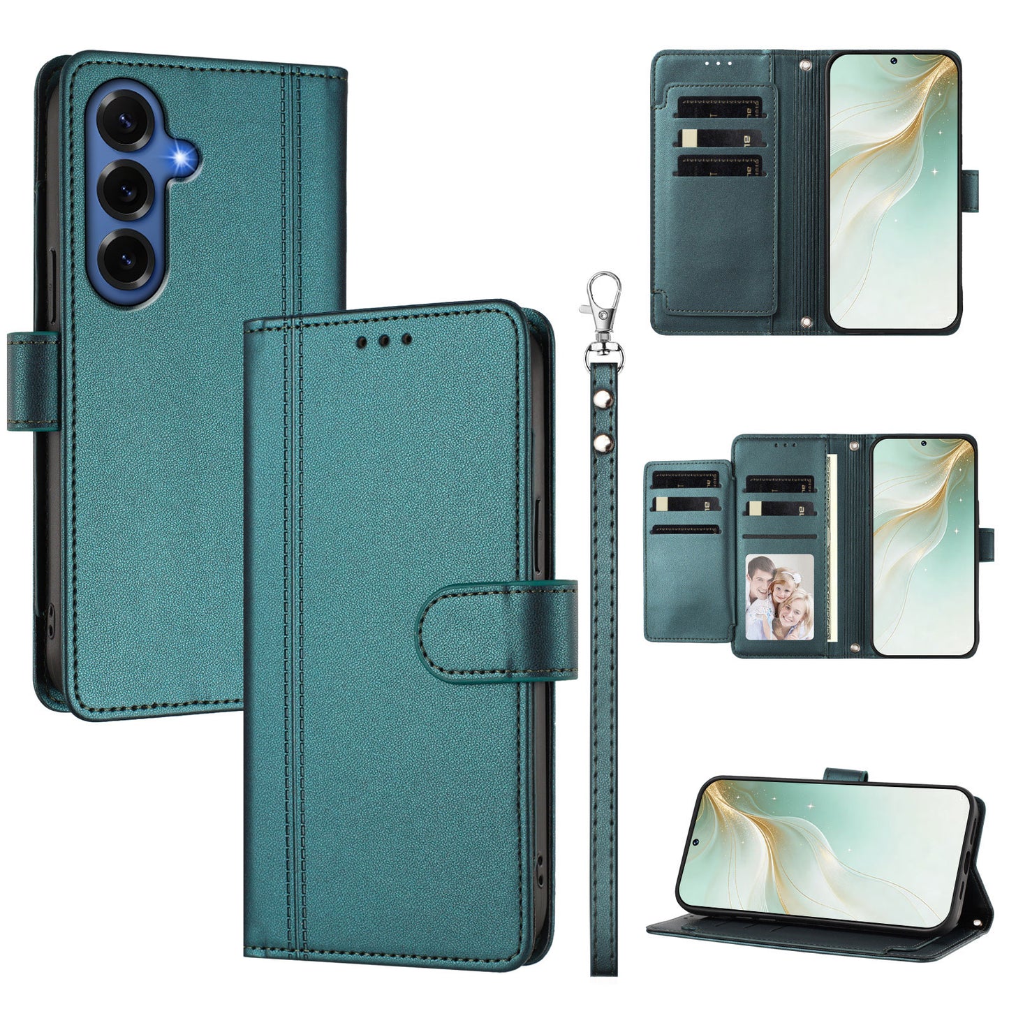For Samsung Galaxy S26+ Case 9 Card Slots PU Leather Flip Wallet Phone Cover with Hand Strap