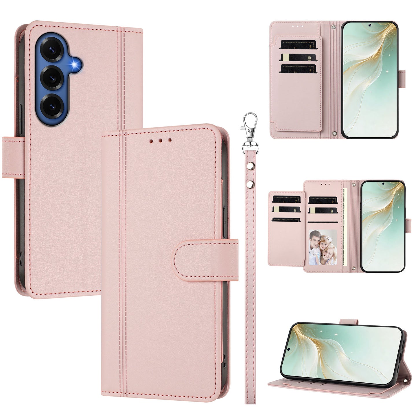 For Samsung Galaxy S26+ Case 9 Card Slots PU Leather Flip Wallet Phone Cover with Hand Strap