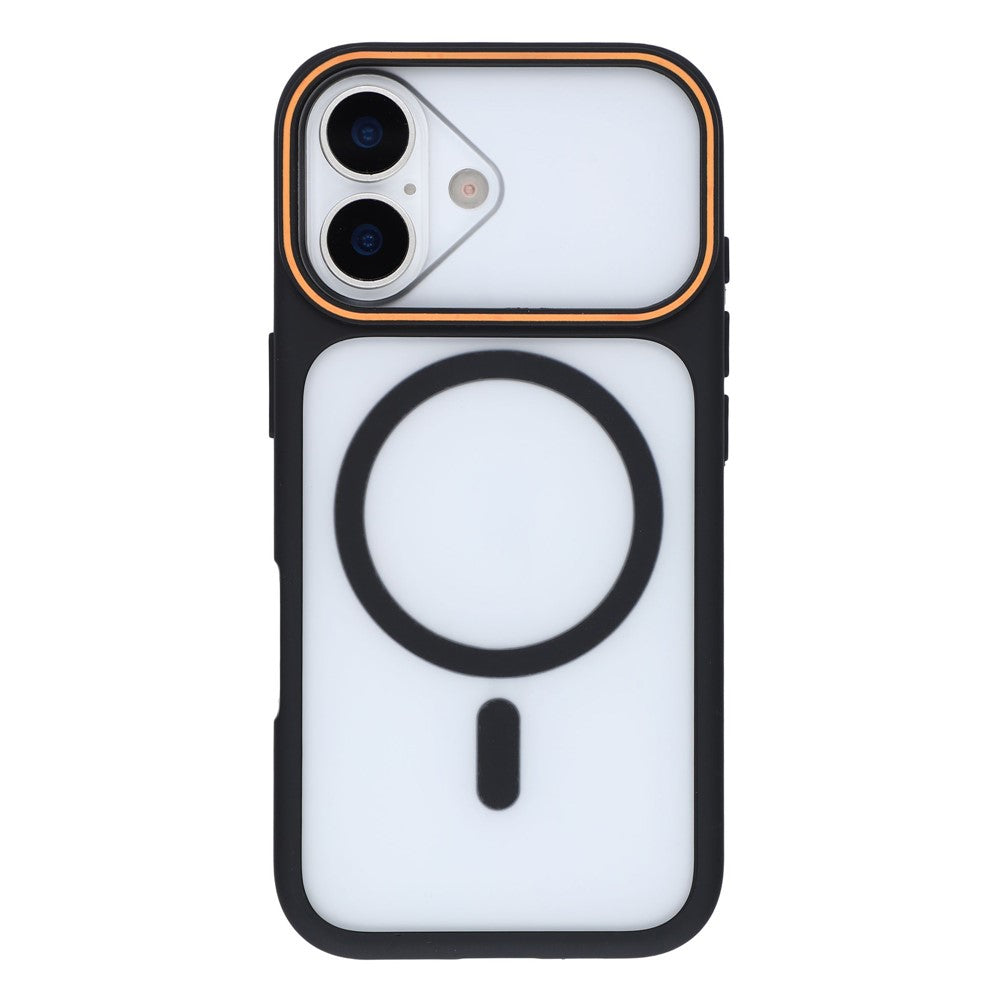For iPhone 16 Magnetic Case Large Viewing Window TPU + PC Shockproof Phone Cover