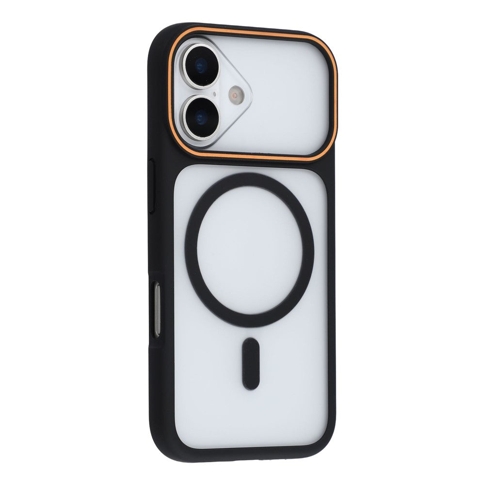 For iPhone 16 Magnetic Case Large Viewing Window TPU + PC Shockproof Phone Cover