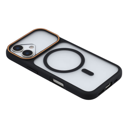 For iPhone 16 Magnetic Case Large Viewing Window TPU + PC Shockproof Phone Cover