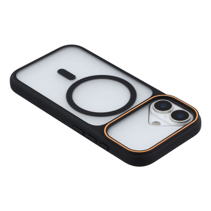 For iPhone 16 Magnetic Case Large Viewing Window TPU + PC Shockproof Phone Cover