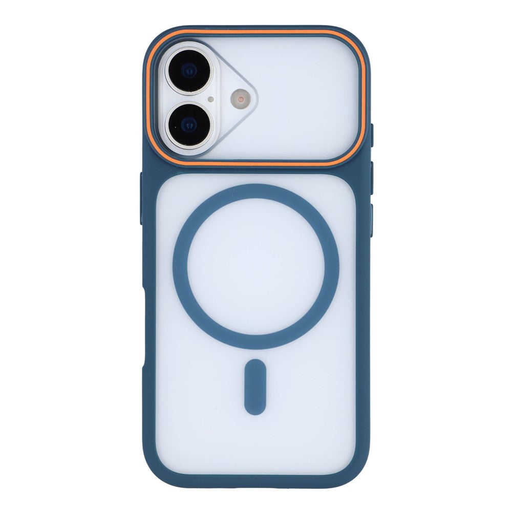 For iPhone 16 Magnetic Case Large Viewing Window TPU + PC Shockproof Phone Cover
