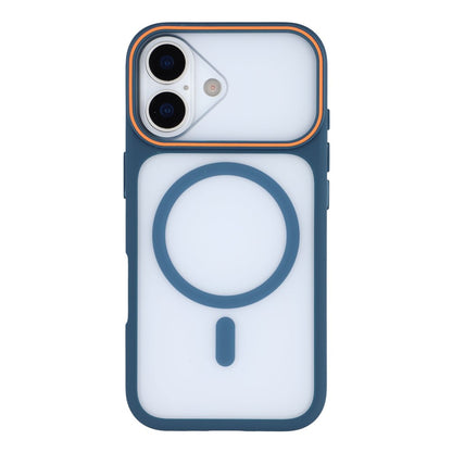 For iPhone 16 Magnetic Case Large Viewing Window TPU + PC Shockproof Phone Cover
